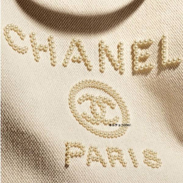 シャネル ドーヴィール コピー 争奪戦ロゴが目立って可愛い DEAUVILLE ロゴトートバッグ トート L